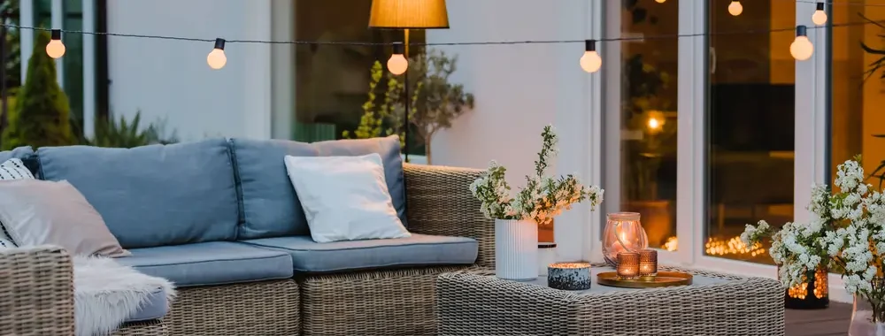 backyard patio string lights in Kansas City, Jeremy Electrical