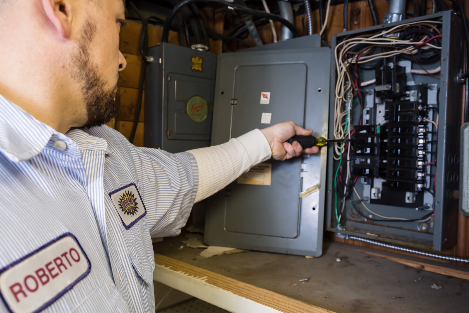 old electrical panel